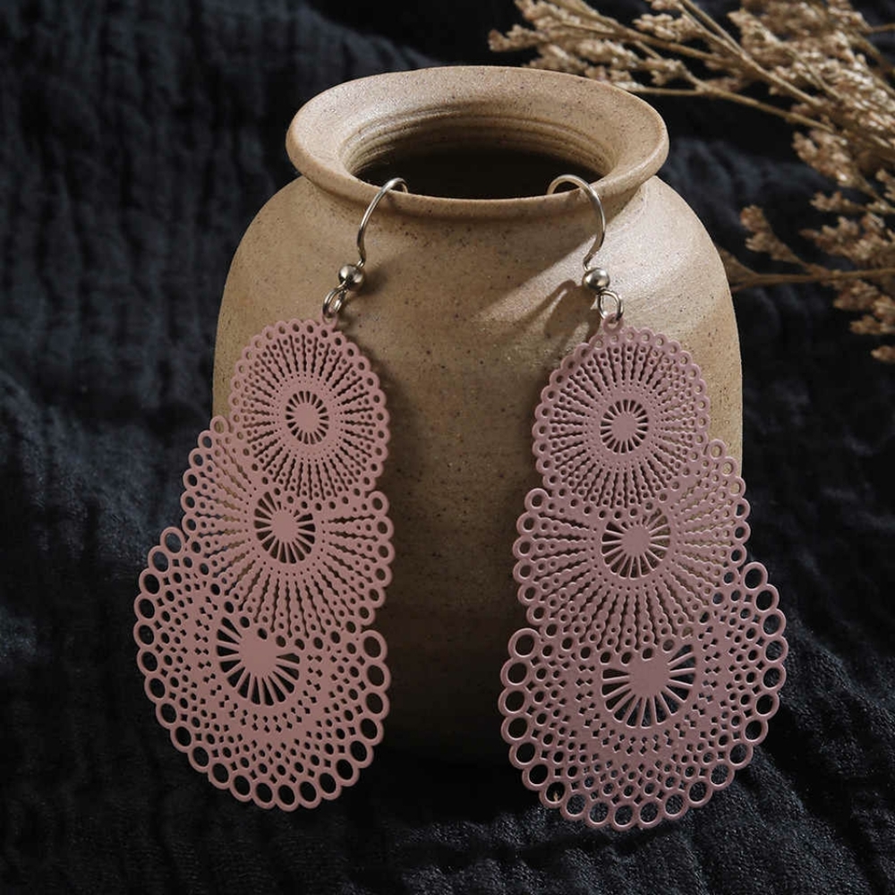 Colorful Bohemian Hollow Paper Cut Earrings